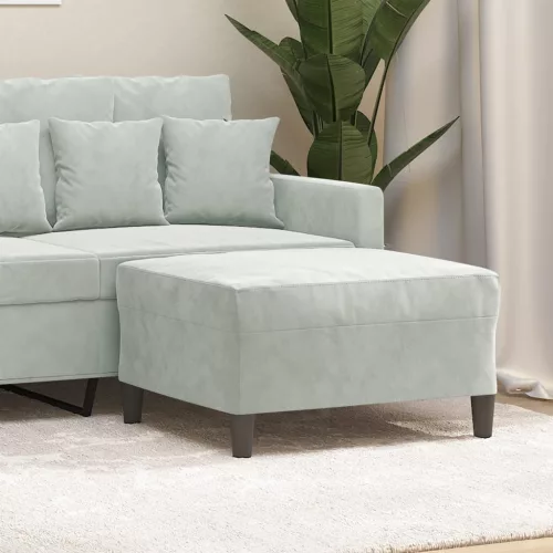 vidaXL világosszürke bársony lábzsámoly 70x55x41 cm