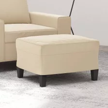   vidaXL krémszínű mikroszálas szövet lábzsámoly 60 x 50 x 41 cm