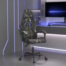 vidaXL fekete és terepszínű műbőr forgó játékszék