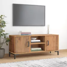  vidaXL barna tömör újrahasznosított fenyőfa TV-szekrény 110x35x48 cm