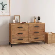   vidaXL barna tömör újrahasznosított fenyőfa tálalószekrény 110x35x70cm