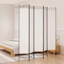 vidaXL fehér 5 paneles paraván 200x220 cm szövet