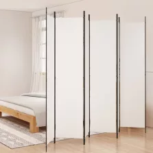   vidaXL 6 paneles fehér szövet térelválasztó 250 x 220 cm