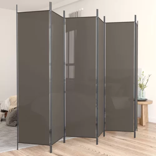 vidaXL 6 paneles antracitszürke szövet térelválasztó 300 x 220 cm