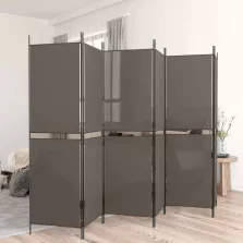   vidaXL 6 paneles antracitszürke szövet térelválasztó 300x180 cm
