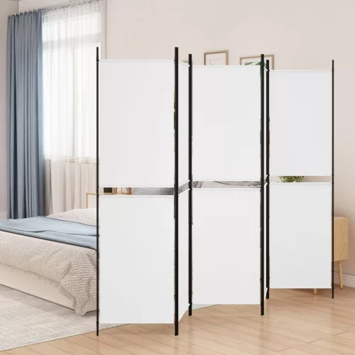 vidaXL fehér 5 paneles paraván 250x200 cm szövet