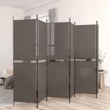   vidaXL 6 paneles antracitszürke szövet térelválasztó 300 x 220 cm