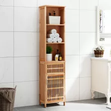vidaXL tömör diófa fürdőszobaszekrény 42 x 29 x 182 cm