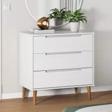   vidaXL MOLDE fehér tömör fenyőfa fiókos szekrény 80 x 40 x 80 cm