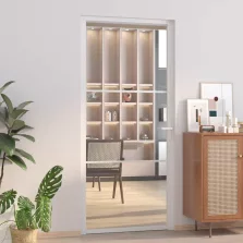   vidaXL fehér ESG üveg és alumínium beltéri ajtó 93 x 201,5 cm
