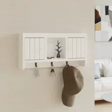   vidaXL fehér szerelt fa és acél kulcsszekrény 40 x 8,5 x 20 cm
