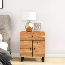   vidaXL tömör akácfa és szerelt fa éjjeliszekrény 50 x 33 x 60 cm