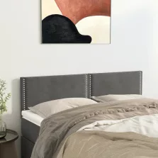   vidaXL 2 db sötétszürke bársony fejtámla 72 x 5 x 78/88 cm