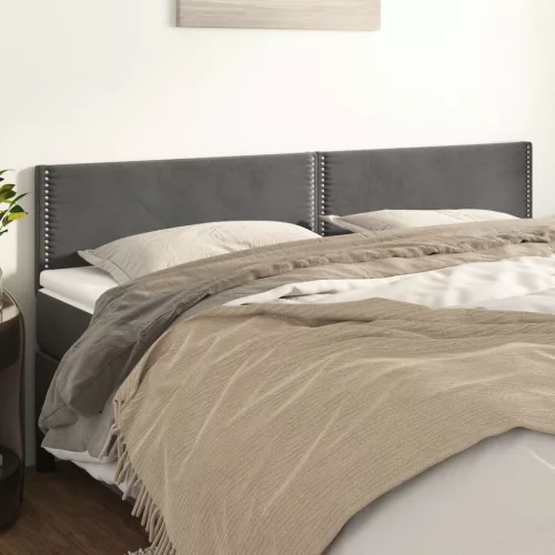 vidaXL 2 db sötétszürke bársony fejtámla 80 x 5 x 78/88 cm