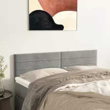   vidaXL 2 db világosszürke bársony fejtámla 72 x 5 x 78/88 cm
