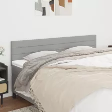   vidaXL 2 db világosszürke szövet fejtámla 100 x 5 x 78/88 cm