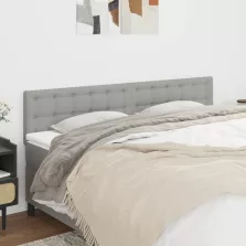   vidaXL 2 db világosszürke szövet fejtámla 100 x 5 x 78/88 cm