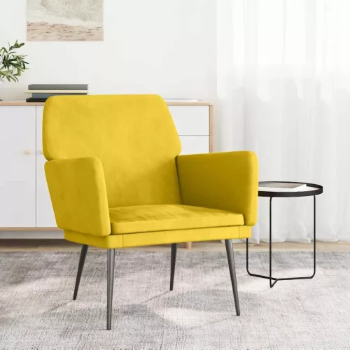 vidaXL sárga bársonyfotel 62x79x79 cm