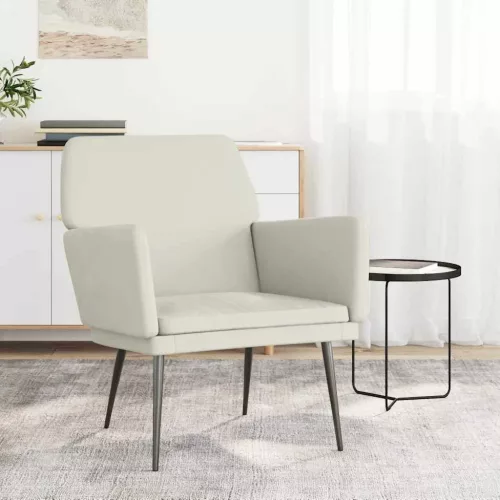 vidaXL krémszínű bársonyfotel 62 x 79 x 79 cm