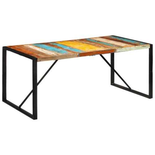 vidaXL tömör újrahasznosított fa étkezőasztal 175 x 90 x 76 cm