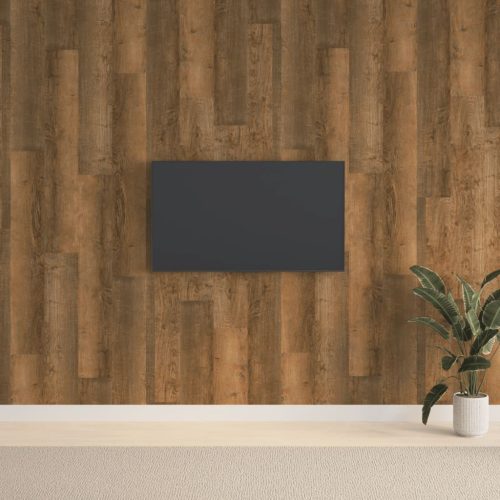 vidaXL barna fa megjelenésű PVC fali panel 2,06 m²