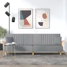 vidaXL világosszürke szövet kanapéágy karfával