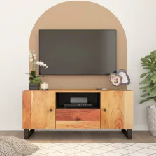   vidaXL tömör akácfa és szerelt fa TV-szekrény 105 x 33,5 x 46 cm
