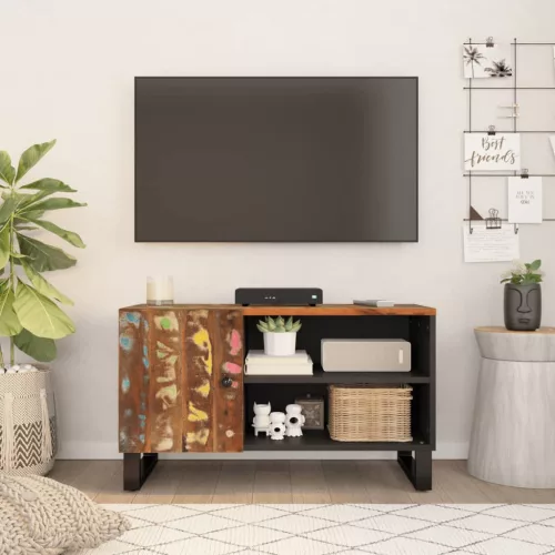 vidaXL tömör újrahasznosított és szerelt fa TV-szekrény 80x33x46 cm