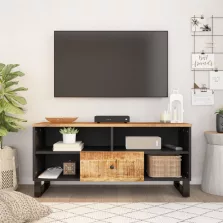   vidaXL tömör mangófa és szerelt fa TV-szekrény 100 x 33 x 46 cm