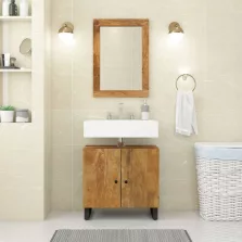   vidaXL tömör mangó- és szerelt fa mosdószekrény 62 x 33 x 58 cm