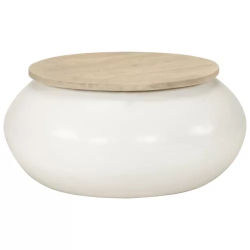 vidaXL fehér tömör mangófa dohányzóasztal 51x51x27 cm