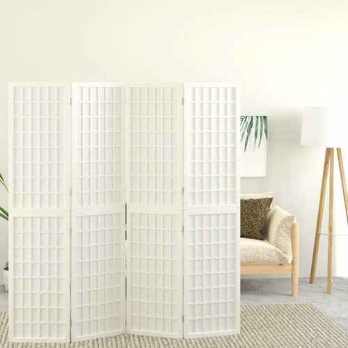 vidaXL 4 paneles fehér japán stílusú összecsukható paraván 160x170 cm