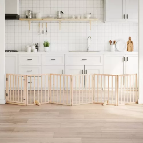 vidaXL összecsukható ajtós kutyakapu 6 panellel, 300 cm, nyárfa