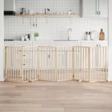   vidaXL összecsukható ajtós kutyakapu 6 panellel, 300 cm, nyárfa