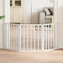   vidaXL fehér nyárfa 3 paneles összecsukható kutyakapu 150 cm