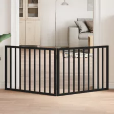   vidaXL fekete nyárfa 2 paneles összecsukható kutyakapu 160 cm