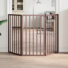   vidaXL barna nyárfa 3 paneles összecsukható kutyakapu 150 cm