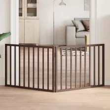   vidaXL barna nyárfa 2 paneles összecsukható kutyakapu 160 cm