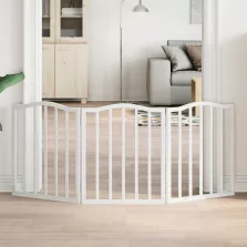   vidaXL fehér nyárfa 3 paneles összecsukható kutyakapu 150 cm