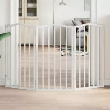   vidaXL fehér nyárfa 3 paneles összecsukható kutyakapu 150 cm