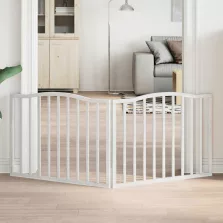   vidaXL fehér nyárfa 2 paneles összecsukható kutyakapu 160 cm