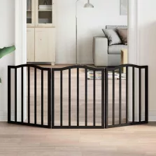   vidaXL fekete nyárfa 3 paneles összecsukható kutyakapu 150 cm