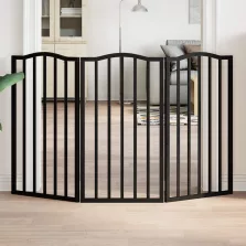   vidaXL fekete nyárfa 3 paneles összecsukható kutyakapu 150 cm