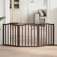   vidaXL barna nyárfa 3 paneles összecsukható kutyakapu 150 cm