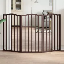  vidaXL barna nyárfa 3 paneles összecsukható kutyakapu 150 cm