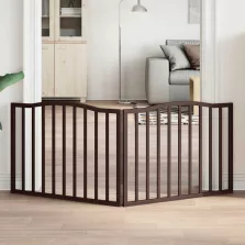   vidaXL barna nyárfa 2 paneles összecsukható kutyakapu 160 cm