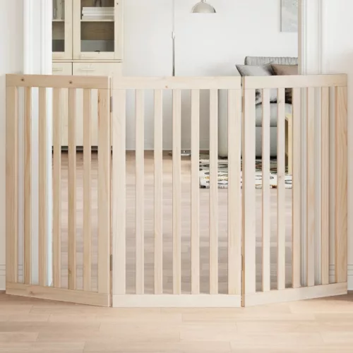 vidaXL összecsukható kutyakapu 3 panelből, 150 cm, nyárfa