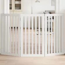   vidaXL fehér nyárfa 3 paneles összecsukható kutyakapu 150 cm