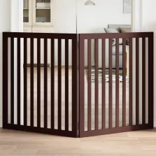   vidaXL barna nyárfa 2 paneles összecsukható kutyakapu 160 cm