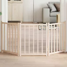   vidaXL tömör fenyőfa 3 paneles összecsukható kutyakapu 150 cm